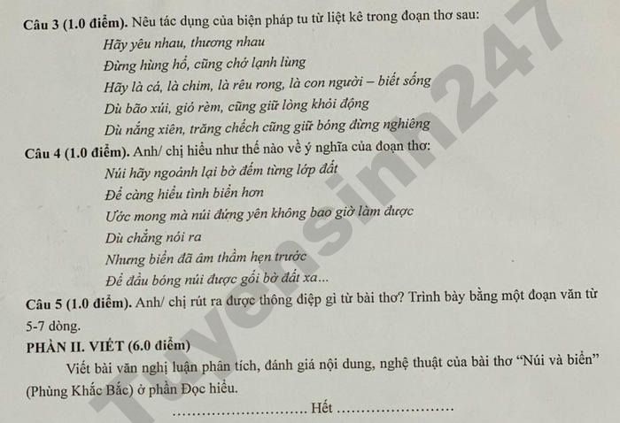 De thi cuoi ki 2 Van lop 12 THPT Lien Ha 2026
