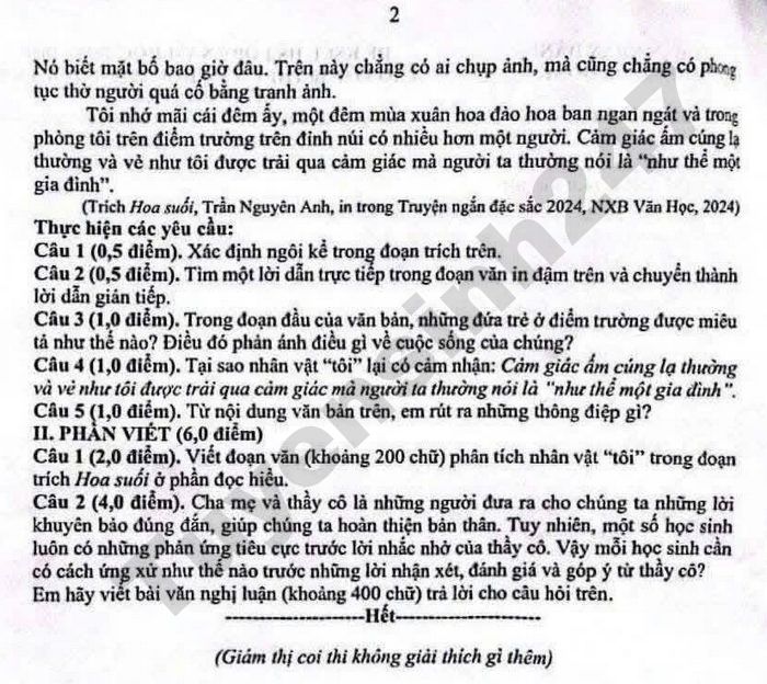 De thi thu vao lop 10 mon Van 2026 lan 1 - phuong Ha Dong