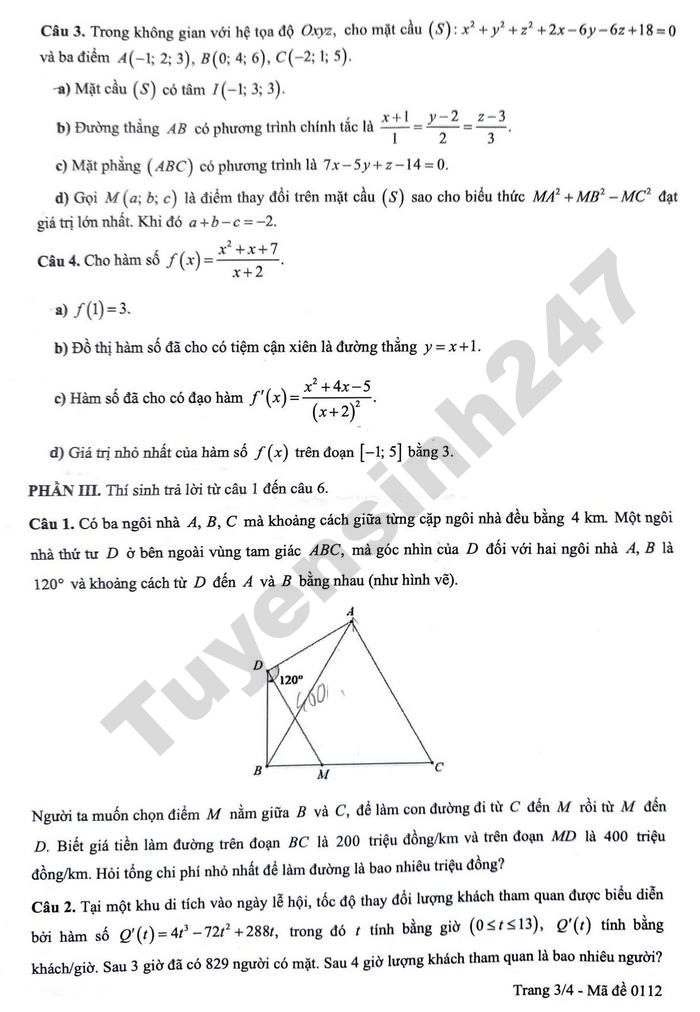 De thi thu tot nghiep THPT 2026 mon Toan - TP Can Tho