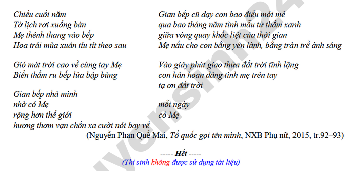 De thi cuoi ki 2 nam 2026 THPT Huong Hoa - lop 10 mon Van