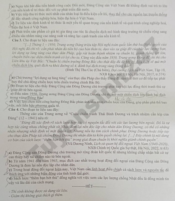 De thi thu mon Su tot nghiep THPT 2026 - TP Can Tho