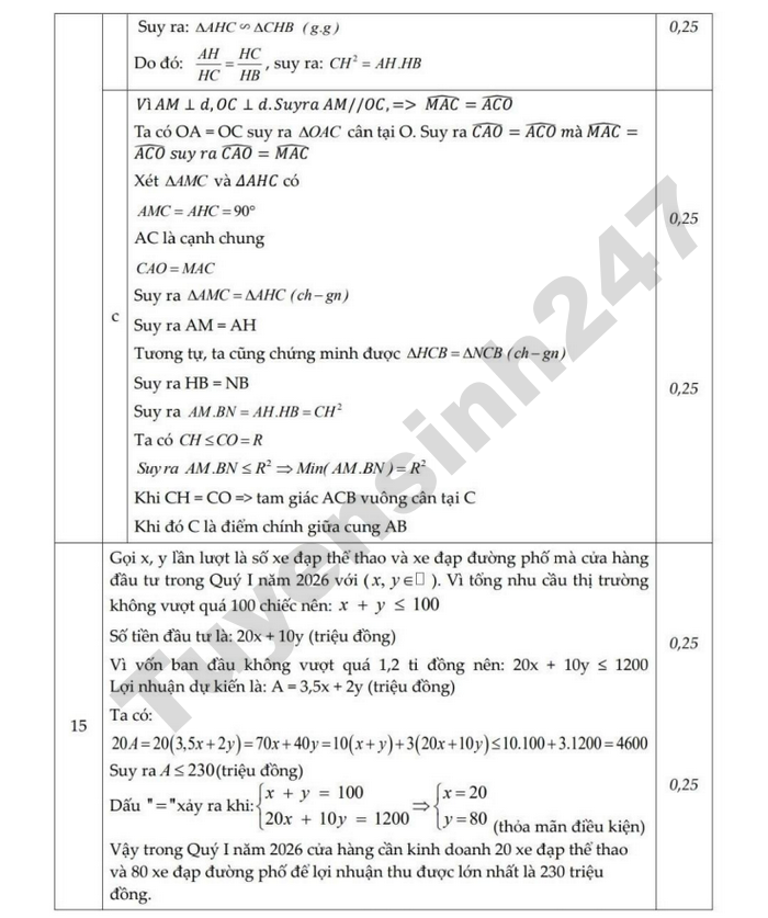 De thi thu vao lop 10 nam 2026 mon Toan - xa Hoi Xuan (co dap an)