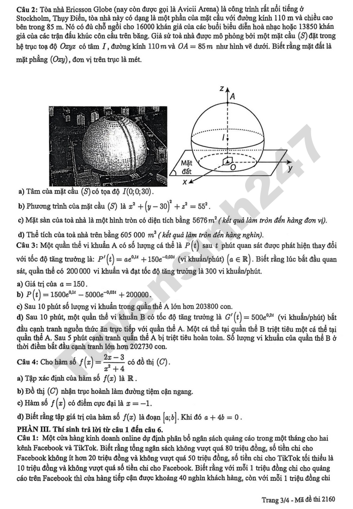 De thi thu TN THPT 2026 mon Toan - THCS&THPT Marie Curie