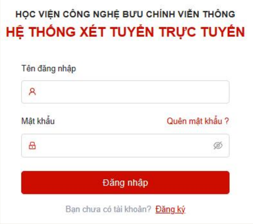 Hoc vien Cong nghe Buu chinh vien thong (PTIT) huong dan dang ky thong tin xet tuyen truc tuyen 2026