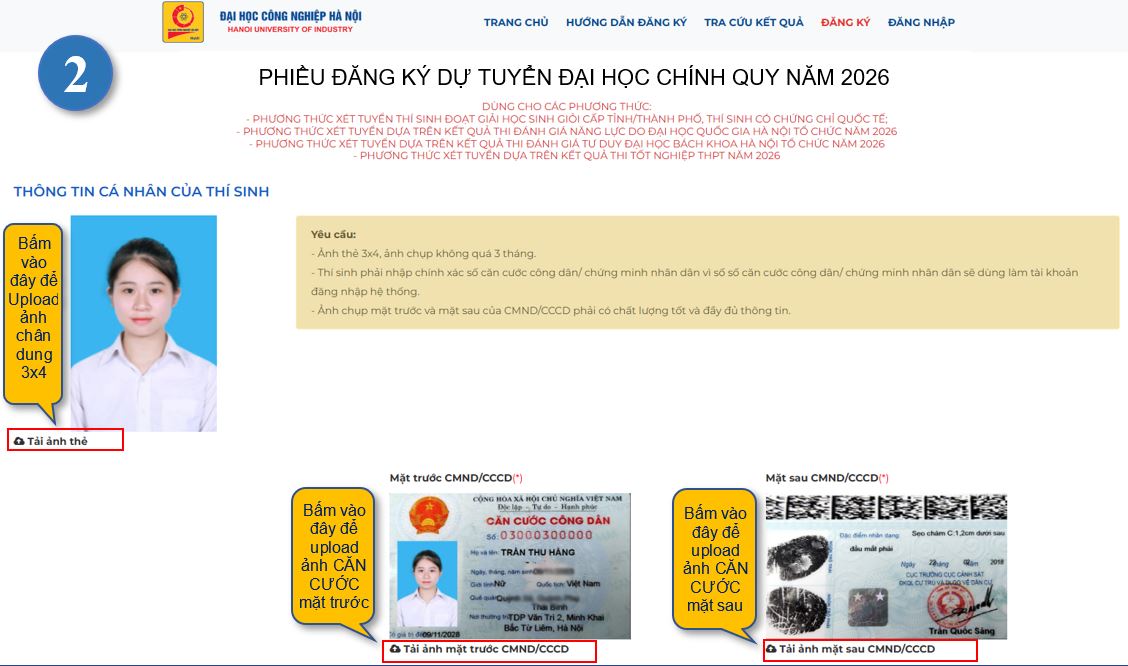 Dai hoc Cong nghiep Ha Noi (HAUI) huong dan dang ky du tuyen 2026