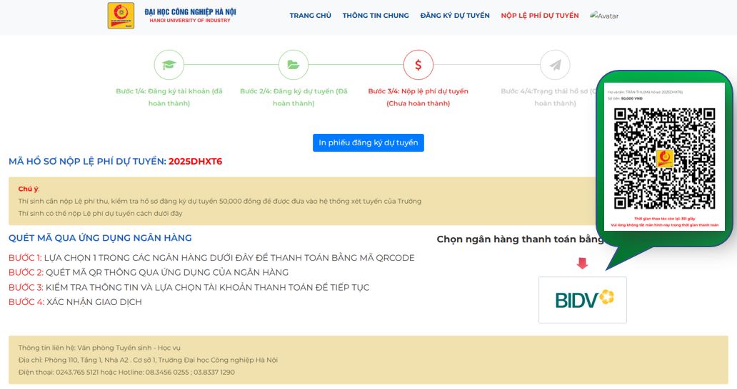 Dai hoc Cong nghiep Ha Noi (HAUI) huong dan dang ky du tuyen 2026