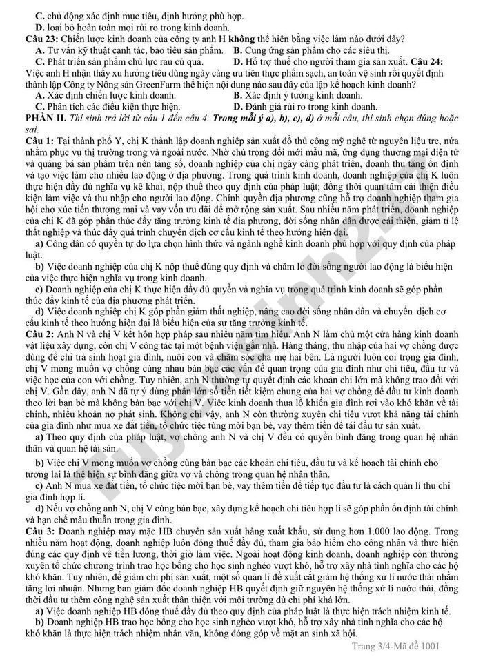 De thi thu tot nghiep THPT 2026 mon GDKT&PL - tinh Gia Lai