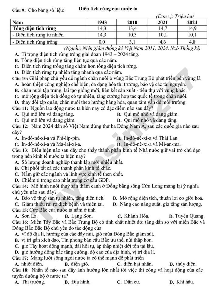 De thi thu mon Dia tot nghiep THPT 2026 - So GD Lam Dong