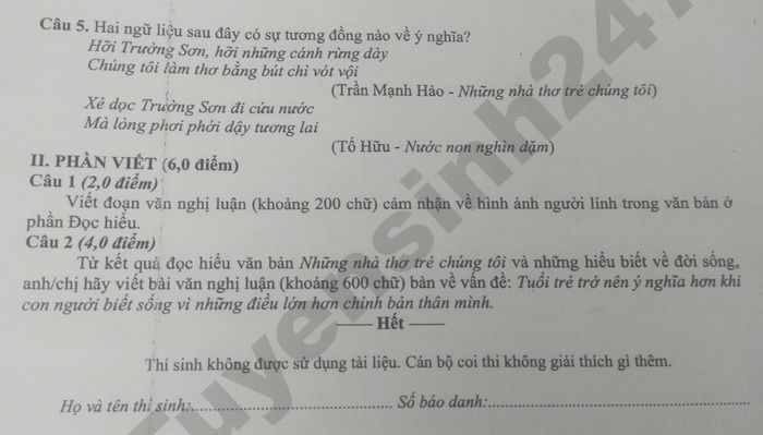 De thi thu tot nghiep THPT nam 2026 mon Van - So GD Vinh Long
