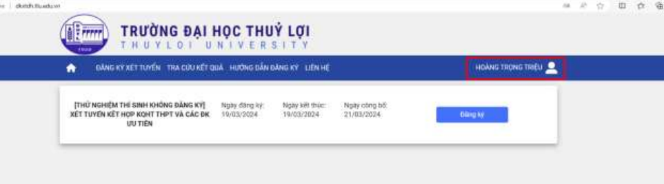 Dai hoc Thuy Loi (TLU) huong dan su dung phan mem dang ky xet tuyen 2026