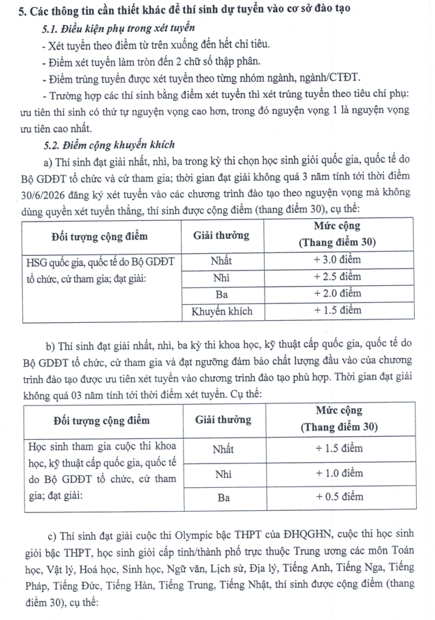 Thong tin tuyen sinh truong Dai hoc Giao duc (UEd) - DHQGHN 2026