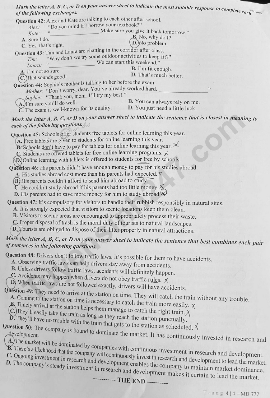 De thi vao lop 10 mon Anh - Chuyen Khoa hoc xa hoi va nhan van HN 2026