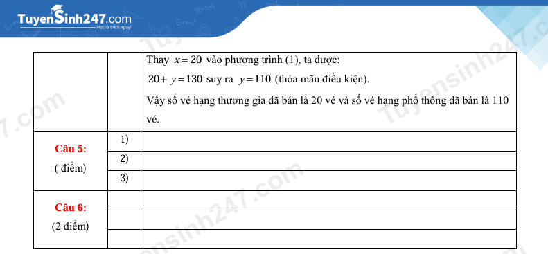 Dap an de thi vao lop 10 nam 2026 mon Toan - Ninh Binh
