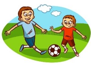 Dad and Son Playing Football Stock Vector - Illustration of park, couple: 75871608