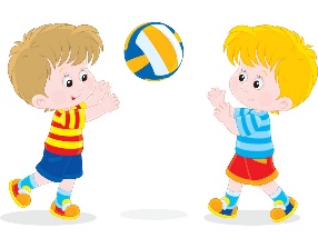 two little boys playing volleyball - Clipart World