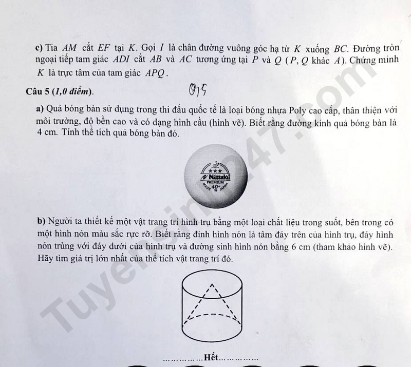 Dap an de thi vao lop 10 mon Toan - Nghe An 2026