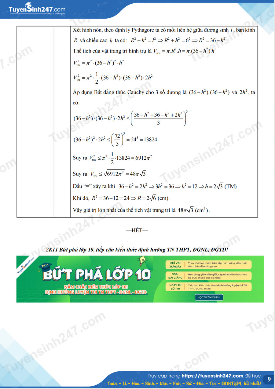 Dap an de thi vao lop 10 mon Toan - Nghe An 2026