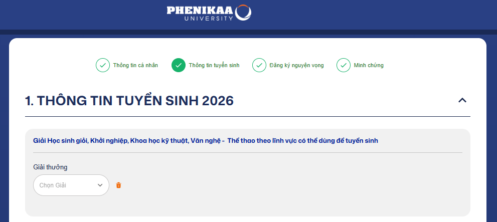 Dai hoc Phenikaa huong dan dang ky xet tuyen 2026