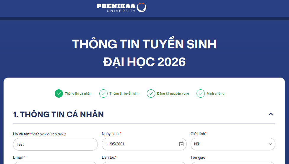Dai hoc Phenikaa huong dan dang ky xet tuyen 2026
