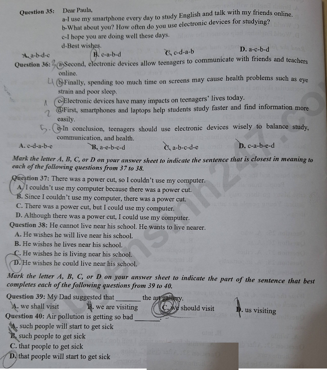 Dap an de thi vao lop 10 mon Anh 2026 - Dong Thap