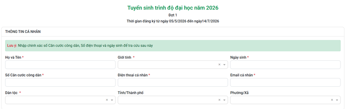 Hoc vien nong nghiep VN (VNUA) huong dan dang ky xet tuyen 2026