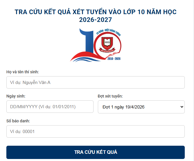 Truong THPT dau tien tai Ha Noi cong bo diem thi lop 10 nam 2026