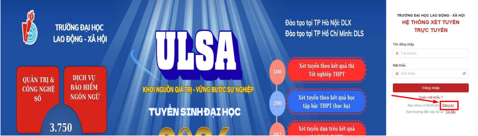 Truong DH Lao dong xa hoi (ULSA) huong dan tuyen sinh 2026