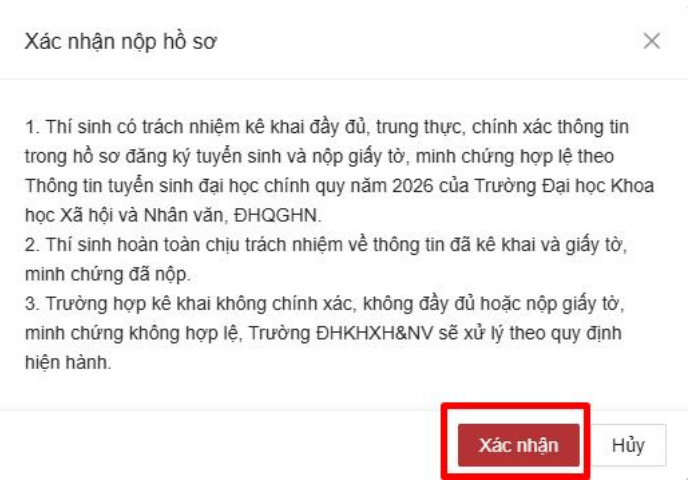 Dai hoc Khoa hoc Xa hoi va Nhan van - DHQGHN (USSH) huong dan dang ky xet tuyen 2026