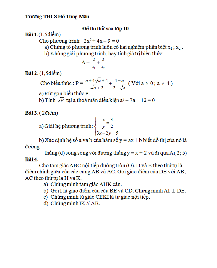 Điểm thi lớp 10 năm 2012 25610137b5547adea37ba90634a0a3d0 42878492.hotungmau Đề thi thử vào lớp 10 môn toán trường thcs Hồ Tùng Mậu