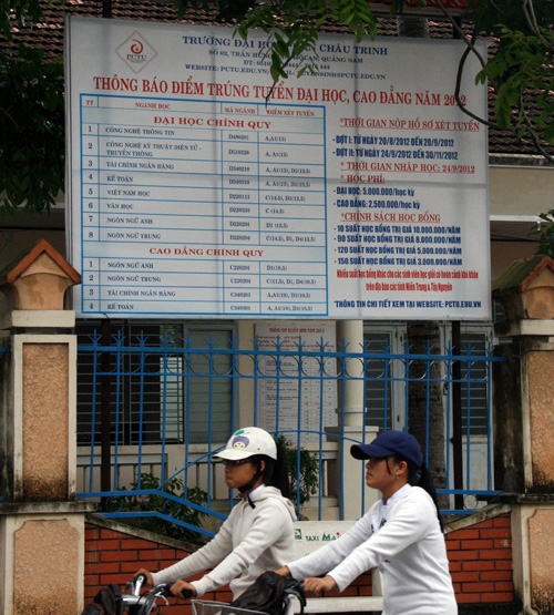 Dù có nhiều biện pháp thu hút thí sinh nhưng Trường ĐH Phan Châu Trinh vẫn “ế ẩm” trong tuyển sinh 2012. Ảnh: Đoàn Cường