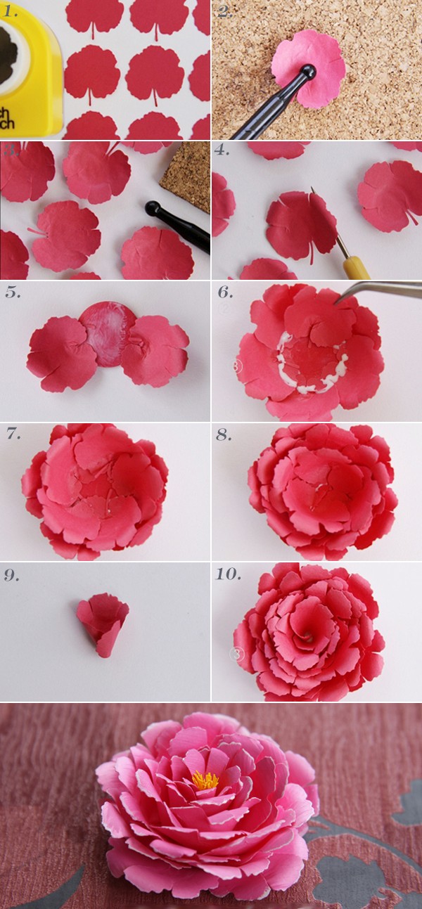 Cách làm 2 kiểu hoa giấy xinh xắn 1