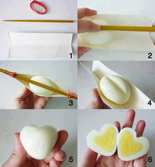 Cách làm trứng luộc hình trái tim đơn giản.