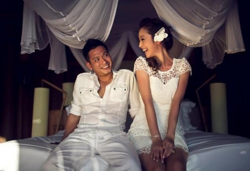 Anh cuoi ngo nghinh cua Jennifer Pham va chu re Duc Hai