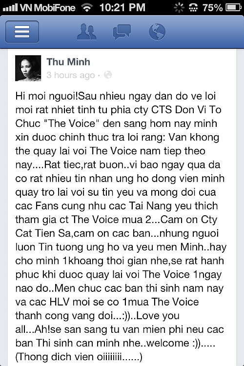 Thu Minh chinh thuc xac nhan roi \'ghe nong\' The Voice