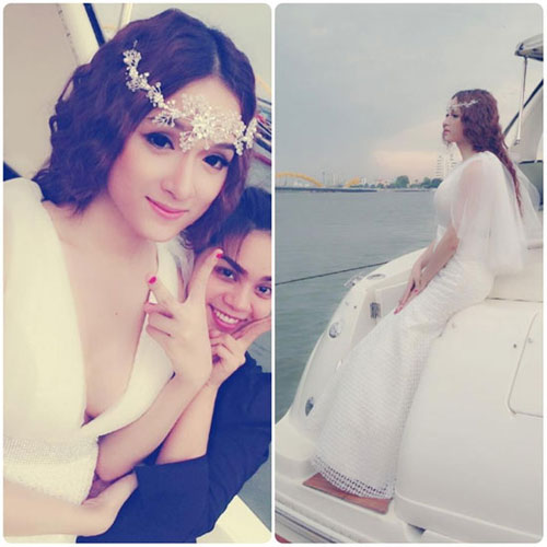 Hương Giang idol lộng lẫy khi mặc váy cưới
