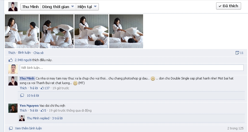 Thu Minh lên tiếng đính chính về những bức ảnh này trên facebook cá nhân