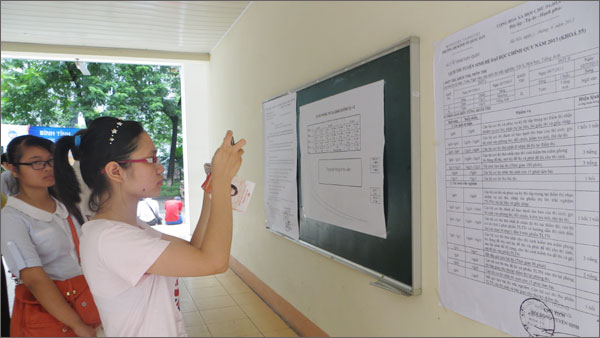 Nhieu phong thi chi co 64% thi sinh den lam thu tuc
