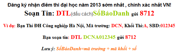 Dap an de thi dai hoc mon toan khoi A1 nam 2013