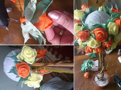 Làm hoa hồng giấy tuyệt đẹp từ giấy ăn