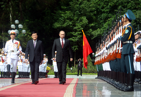 Lễ đón chính thức Tổng thống Nga Putin tại Phủ Chủ tịch