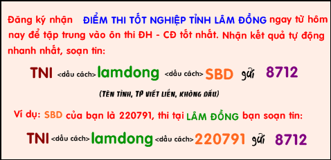 Da co diem thi tot nghiep THPT tinh Lam Dong