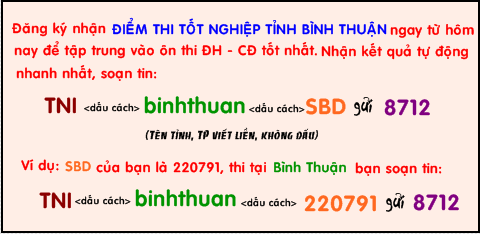Chinh thuc co diem thi tot nghiep THPT tinh Binh Thuan nam 2014