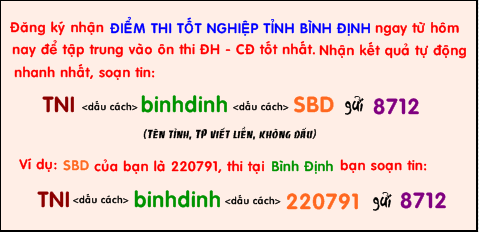 Diem thi tot nghiep THPT nam 2014 tinh Binh Dinh