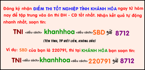 Tra cuu diem thi tot nghiep THPT tinh Khanh Hoa nam 2014