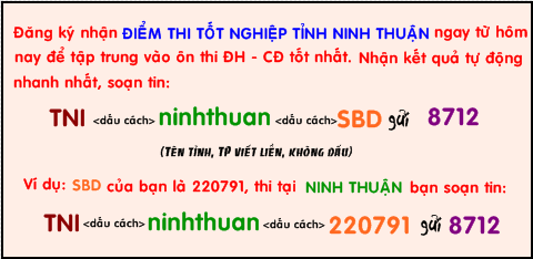Ninh Thuan cong bo diem thi tot nghiep THPT nam 2014