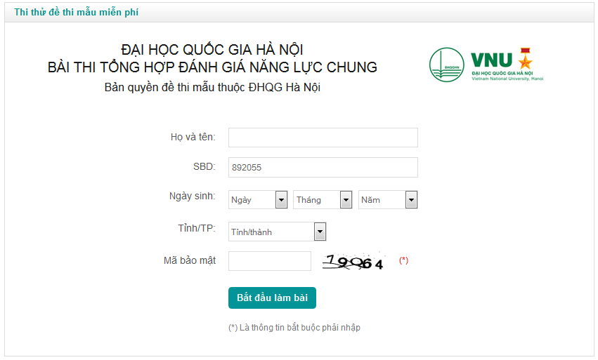 DH Quoc gia Ha Noi huong dan lam bai thi tong hop danh gia nang luc chung