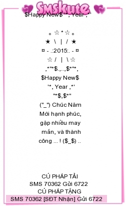 SMS kute chuc mung nam moi 2015