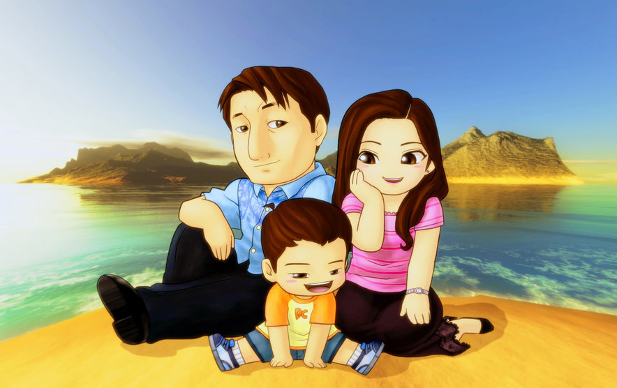 Nhiều bức ảnh đẹp hình ảnh gia đình 3 người hoạt hình dễ thương và ...