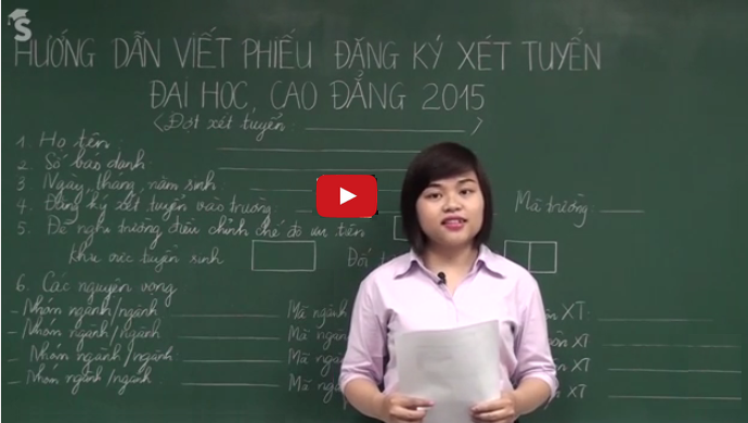 Huong dan dien phieu xet tuyen dai hoc cao dang 2015 (Video)