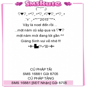 SMS kute chuc Giang sinh 2015 dep nhat
